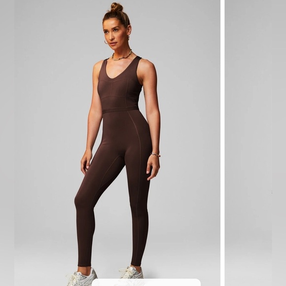 FABLETICS | CACAO BROWN MOTION365 + JUMPSUIT ONESIE MEDIUM - Picture 1 of 11
